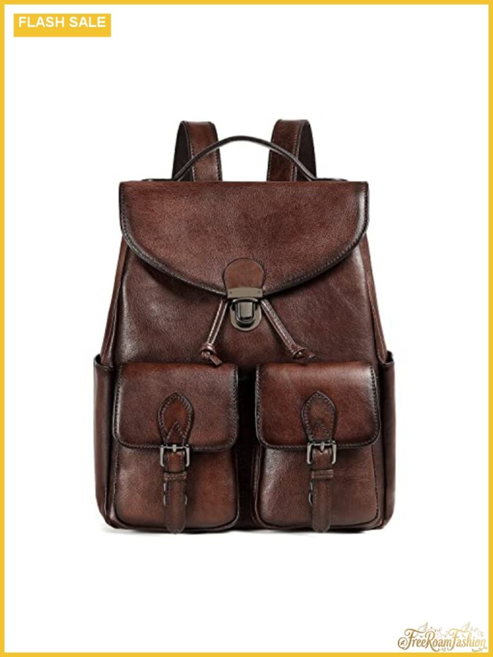 Women Vintage Genuine Leather Backpack Fashion Rucksack Practical Daypack Bag